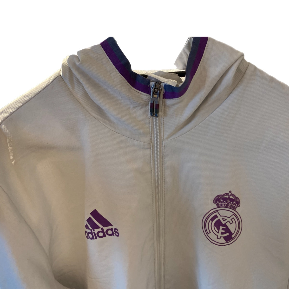 adidas real madrid trainingsjacke full zip weiß/grau | s - LoroLocoAuthentic