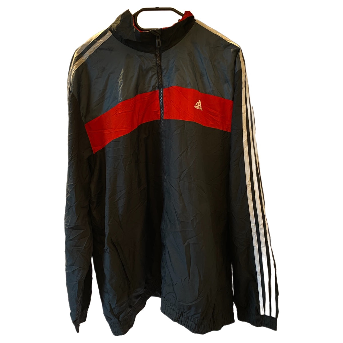 adidas trainingsjacke full zip schwarz, rot | m - LoroLocoAuthentic