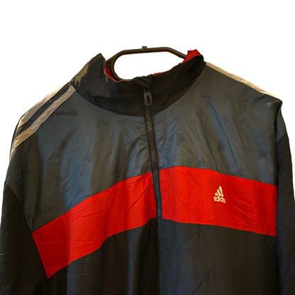 adidas trainingsjacke full zip schwarz, rot | m - LoroLocoAuthentic