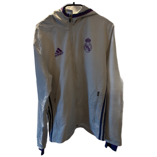 adidas real madrid trainingsjacke full zip weiß/grau | s - LoroLocoAuthentic