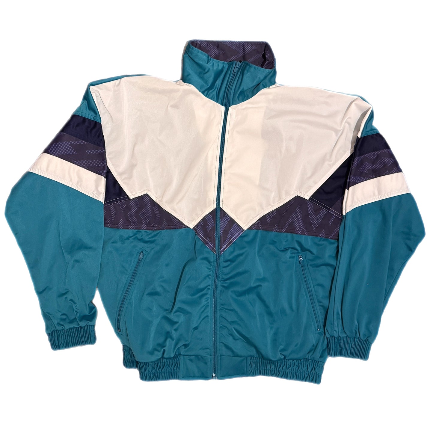 TRAININGSJACKE WEIß, BLAU | M